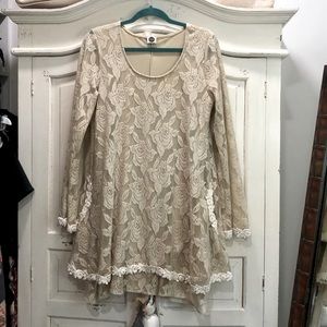 Beautiful dual layer cream lace dress